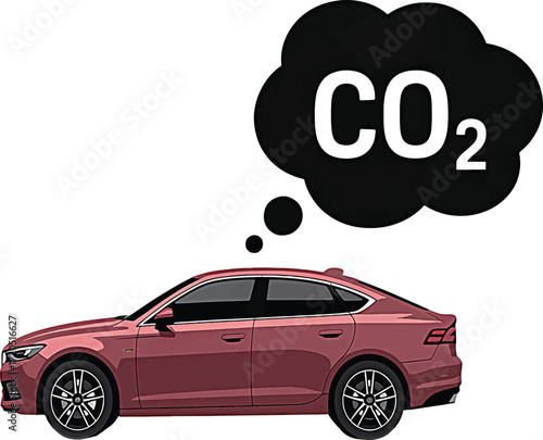 Car Pollution Vehicle Emitting CO2 into the Air, Environmental Impact, Transportation