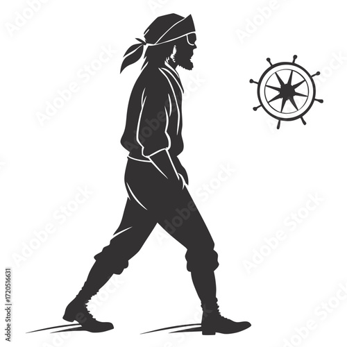 Pirate with eyepatch silhouette