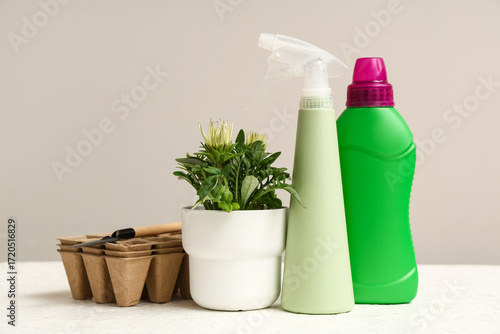 Bottle of plant fertilizer ...