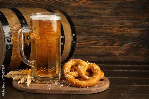 Barrel, board, pretzels and...