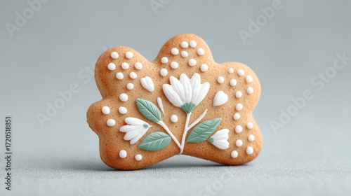 A cookie with a flower design on it