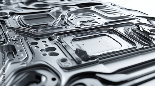 Metal Forming Abstract Precision Engineered Aluminum Stamping Automotive Component