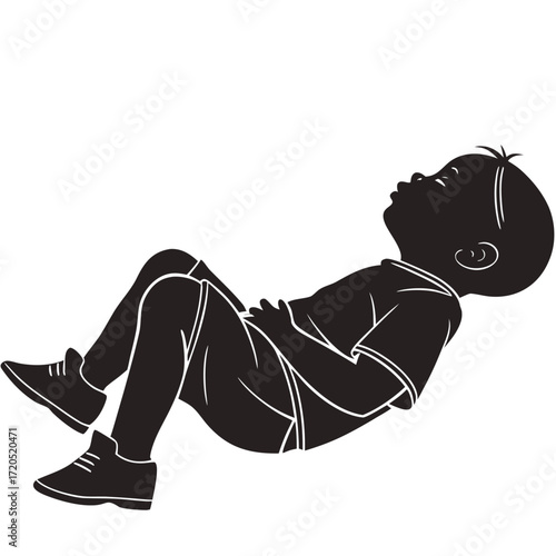 Baby napping silhouette