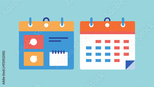 A comparison between a standard calendar and a personalized memory calendar with the personalized one showing important dates and events unique to the individual.. Vector illustration
