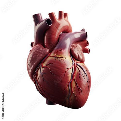 Wallpaper Mural Anatomical Heart Illustration Detailed Red Organ on Black Torontodigital.ca