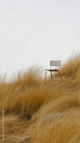 Minimalist Office Chair in Golden Grass Hill