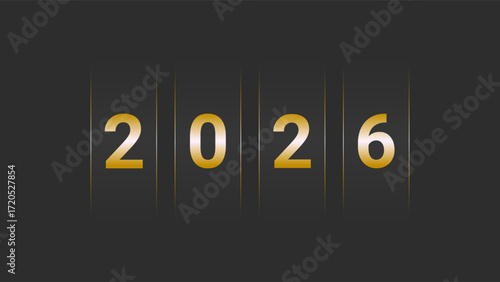 Elegant 2026 new year background. Golden black luxury design