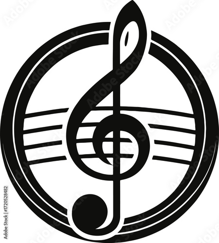 Solid black musical note glyph style icon