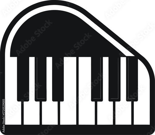 Solid black glyph style icon of piano keys