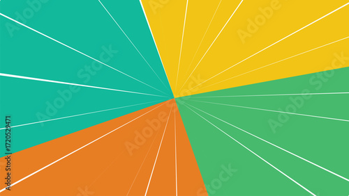 Colorful Abstract Background with Geometric Shapes and Converging White Lines for Modern Design Projects and Creative Presentations showcasing vivid contrasting colors and dynamic lines