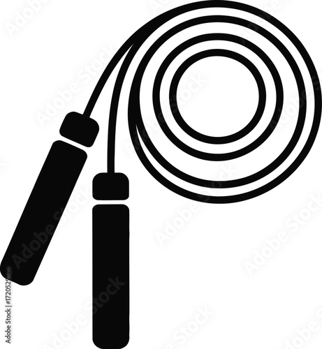 Dynamic silhouette of a person jumping rope for effective cardio exercise and fitness training