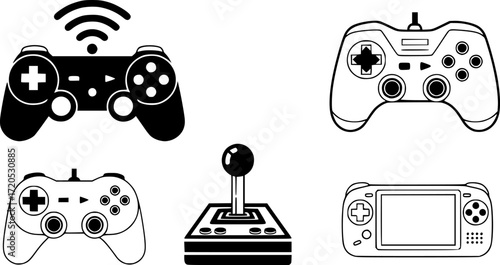 Icon set of gamepad.