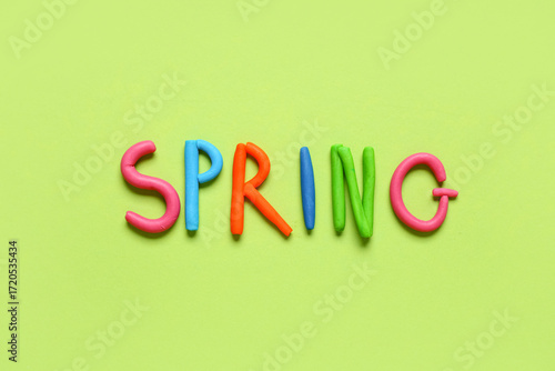 Word SPRING made of play do...