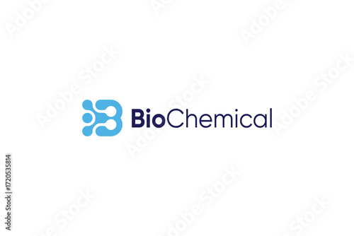 Letter B bio chemistry modern chemical bond logo