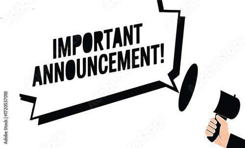 Crucial Public Information Broadcast with Megaphone Icon Design Element for Urgent Messages