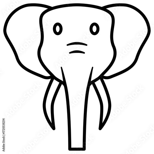 elephant face head vector icon