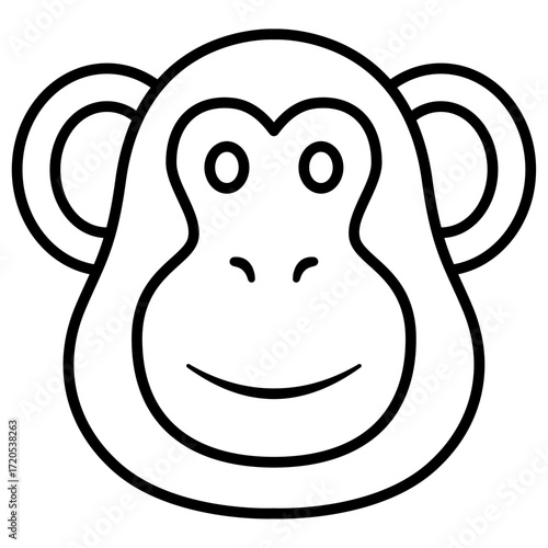 monkey head face vector icon