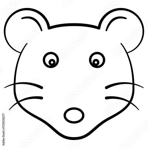 mouse head face vector icon