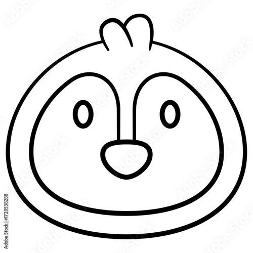 penguin face head vector icon