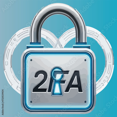 Blue vector illustration of a padlock icon with a key, symbolizing internet security and protection.