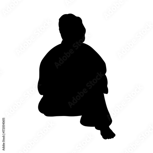 Silhouette of a Woman Karate Athlete.