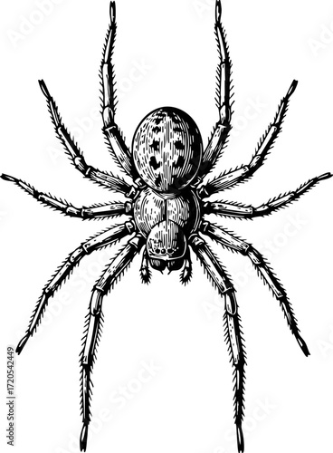 Spider etching illustration