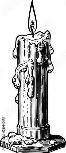 Candle etching illustration