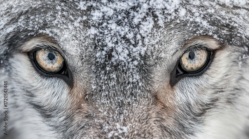 Wallpaper Mural Majestic Wolf's Gaze: A Winter's Tale Torontodigital.ca