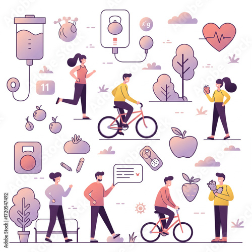 vector set of wedding icons