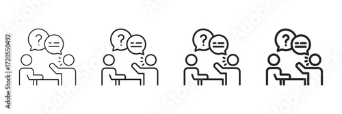 Answer Icon Set Different Line Style Collection 
