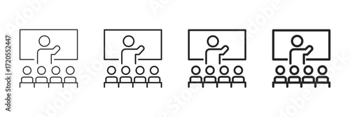 Seminar Icon Set Different Line Style Collection 