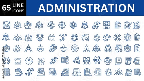 Administration line icon set.
