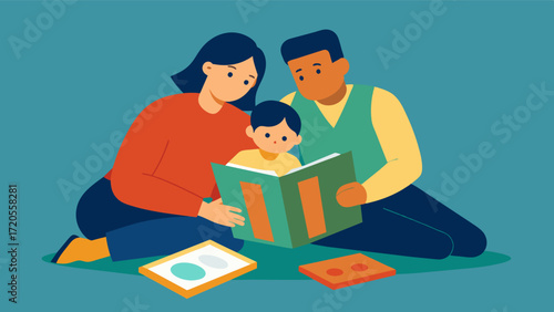 A family member sitting with their loved one going through old photo albums and reminiscing about happy memories which can help improve mood and cognitive function in those with. Vector illustration