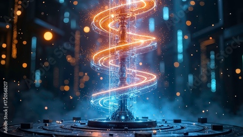 Spiral Energy Special Effects of Future Technology