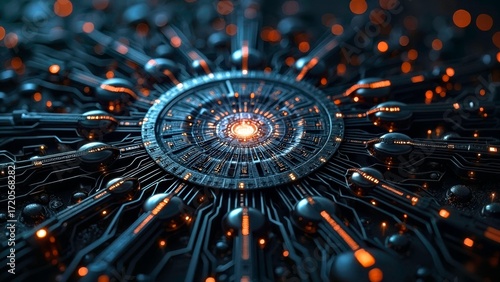 Sci Fi inspired circular mechanical luminescence diagram