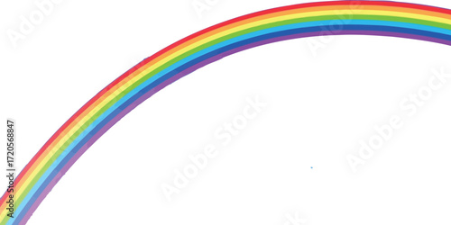 Vibrant rainbow arcs across a clear blue sky, symbolizing hope and new beginnings in a bright, optimistic scene