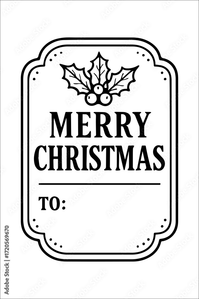 Naklejka premium Happy Christmas Label Design 
