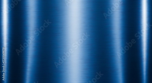 Blue Brushed Metal Texture with Vertical Light Reflections