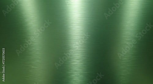 Green Brushed Metal Texture with Light Reflections and Horizontal Lines