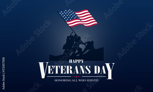 Happy Veterans Day United States of America background vector illustration