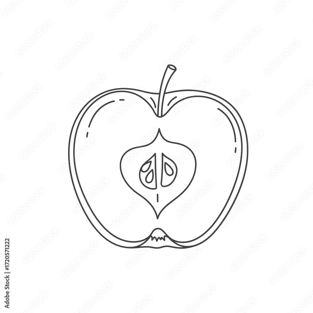 Fototapeta premium Bite taken out apple icon