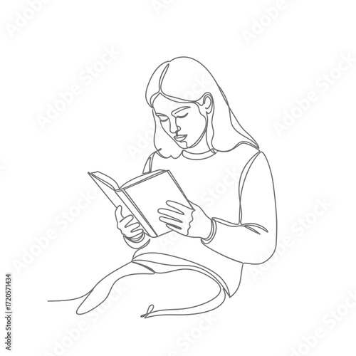 woman reading a book