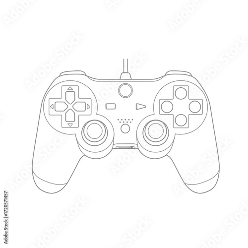 Gaming controller line art illustration