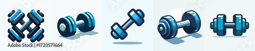 Dumbbell Vector Illustration Pack – Fitness and Strength Training Icons