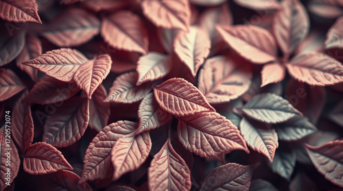Wallpaper Mural Extreme macro photograph of a seamless abstract decorative 3D leaves pattern background. Focus on minute leaf details. Mystic, enchanting ambiance with gentle color contrasts creating a dreamlike, eth Torontodigital.ca