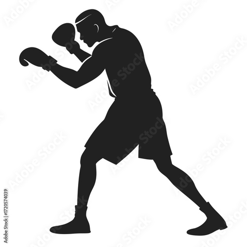 Boxer sparring silhouette