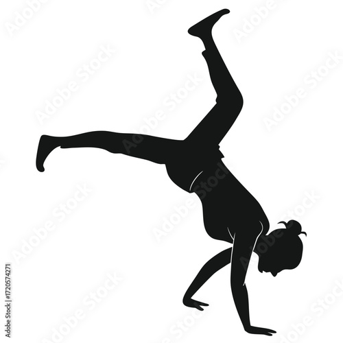 Gymnast tumbling silhouette