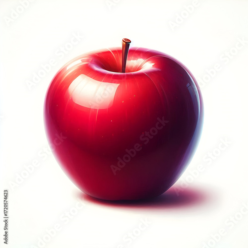 Red ripe apple isolated on white background fresh and healthy fruit snack