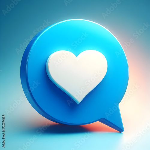 Heart Shaped Speech Bubble Icon for Valentine's Day Design