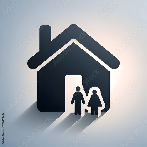 Happy family inside their home with love and unity